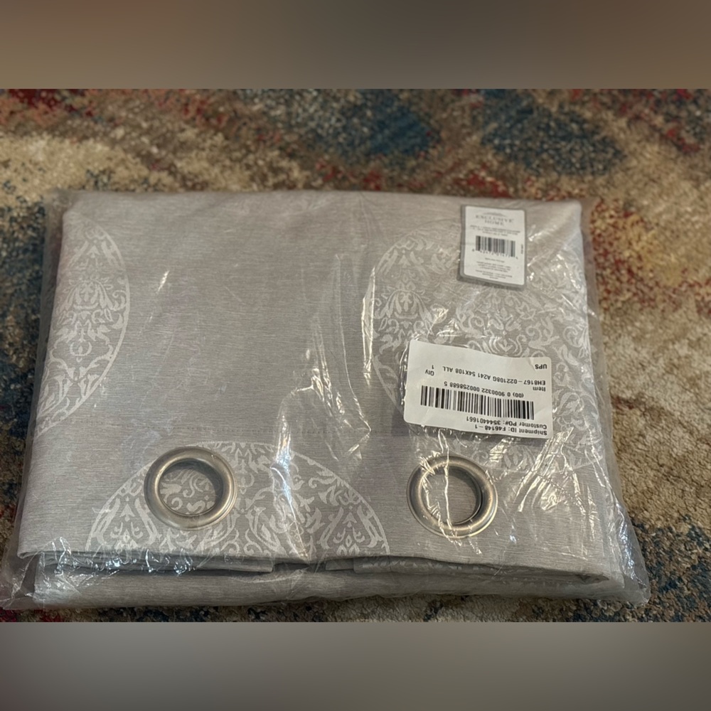 Elegant Gray Curtain with Grommets